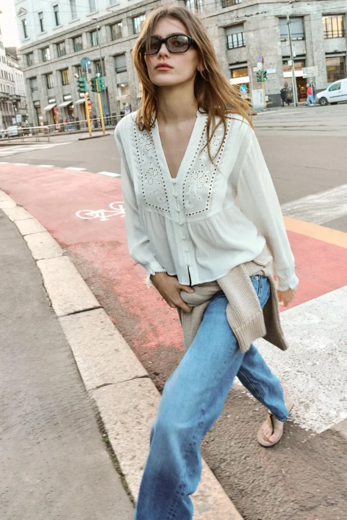 Zara bluza sa vezom