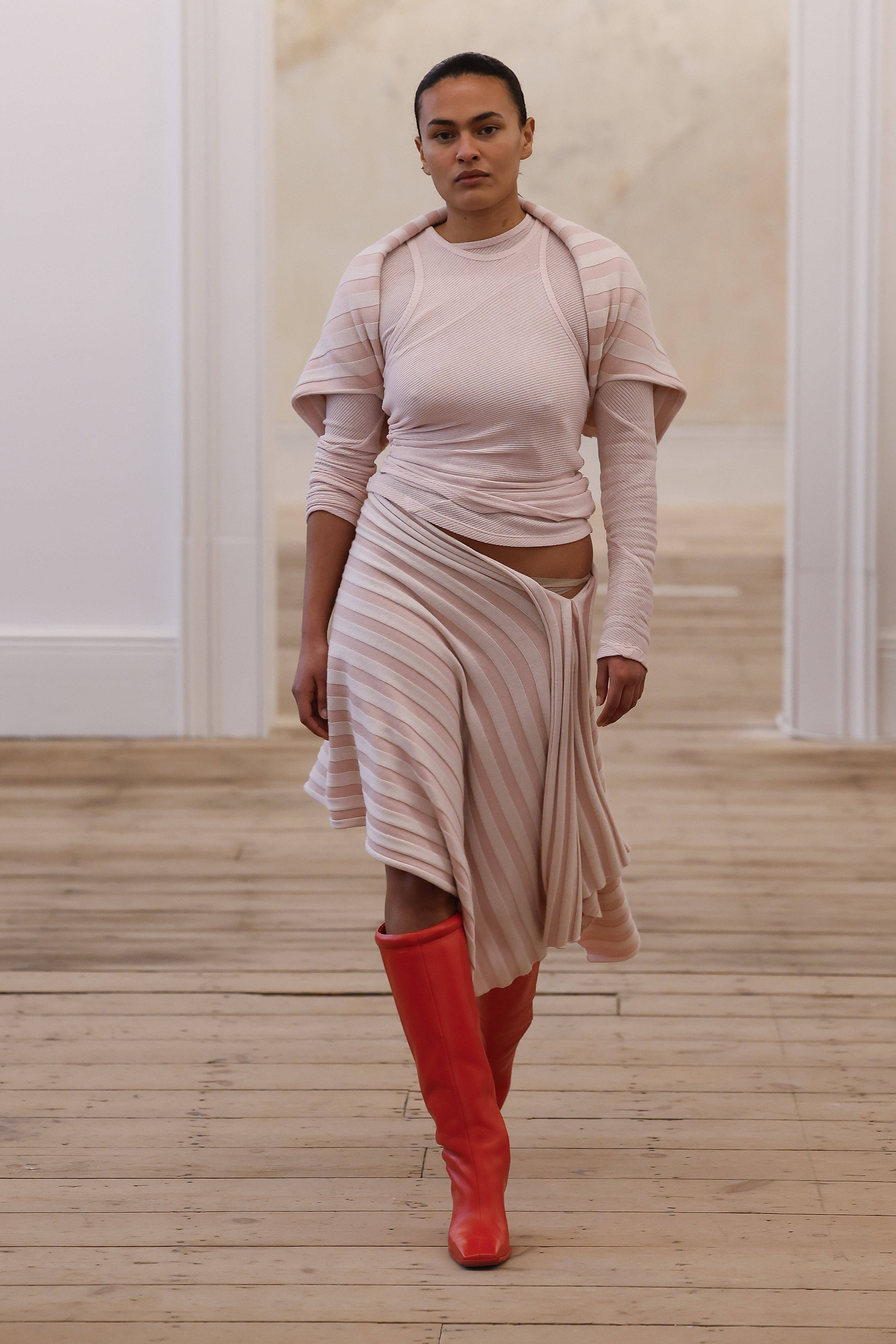 A model wearing an original creation from the womenswear winter