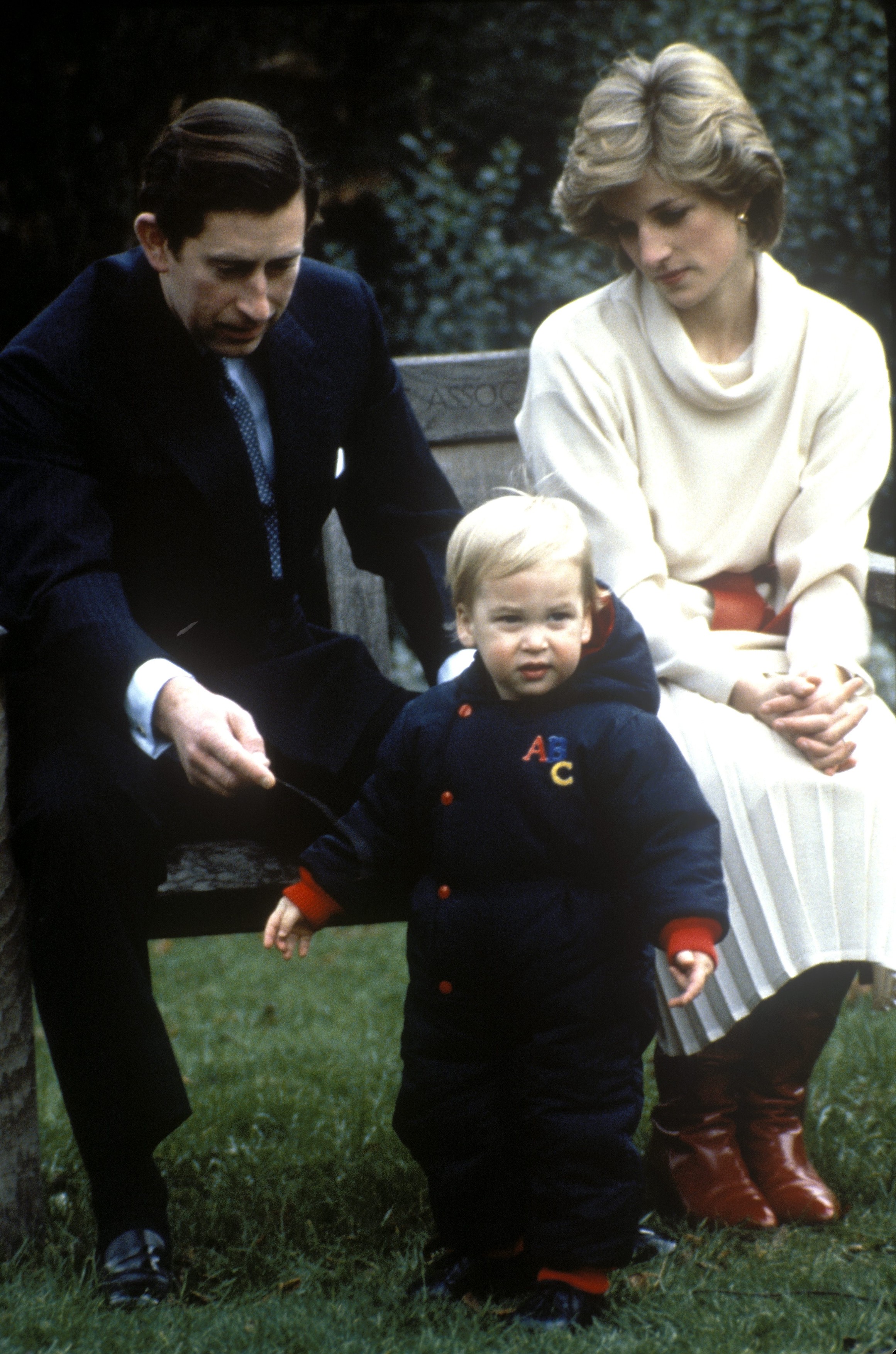 A young Prince William with his parents Prince Charles, Prince of Wales