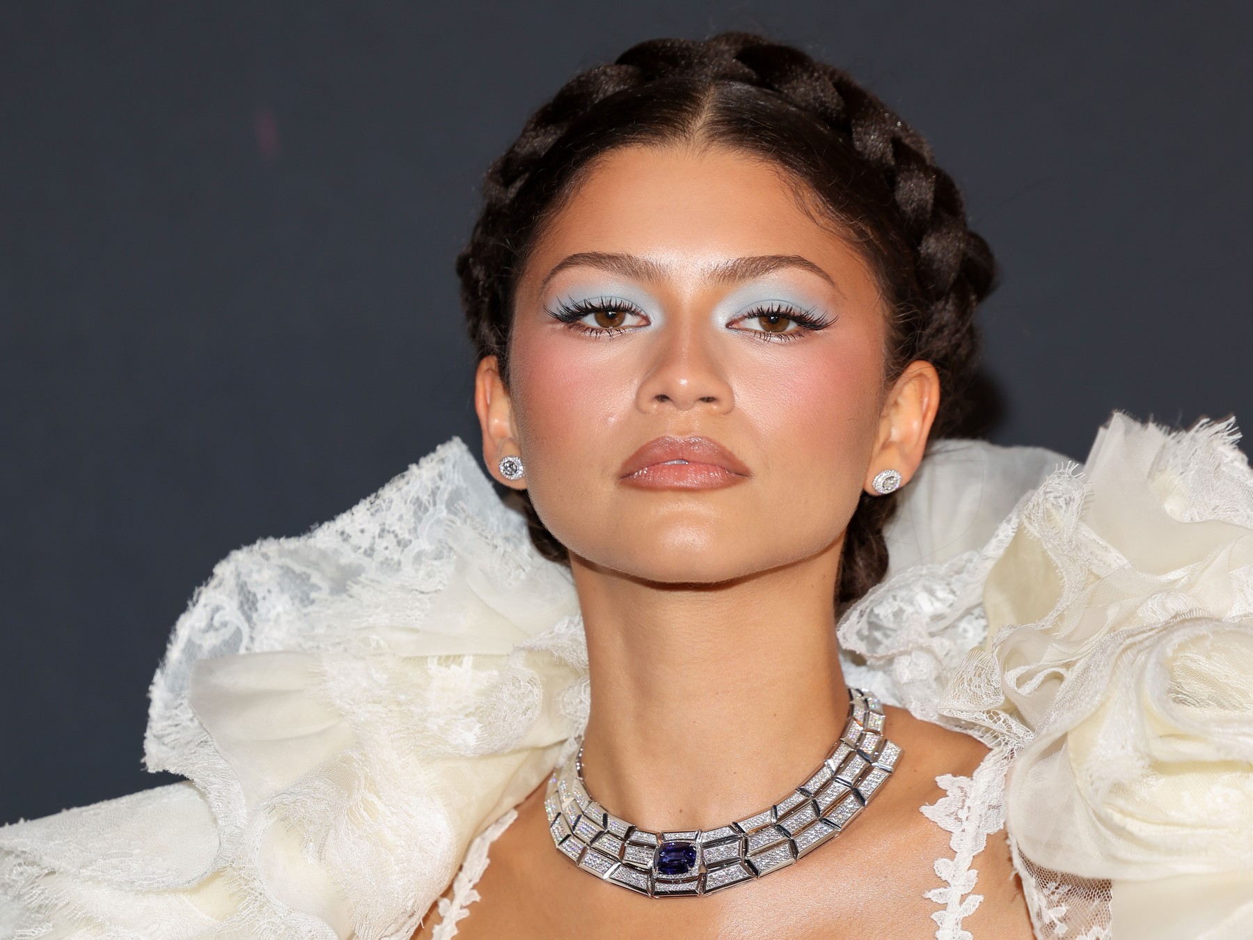 Zendayaattending the premiere of "The Odyssey" at Le Grand Rex