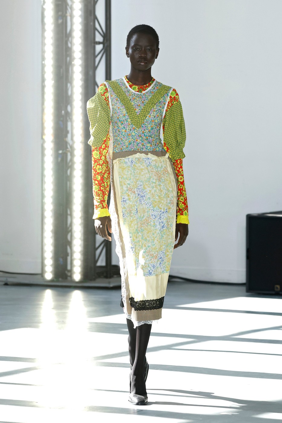 Model on the runway at the Marie A