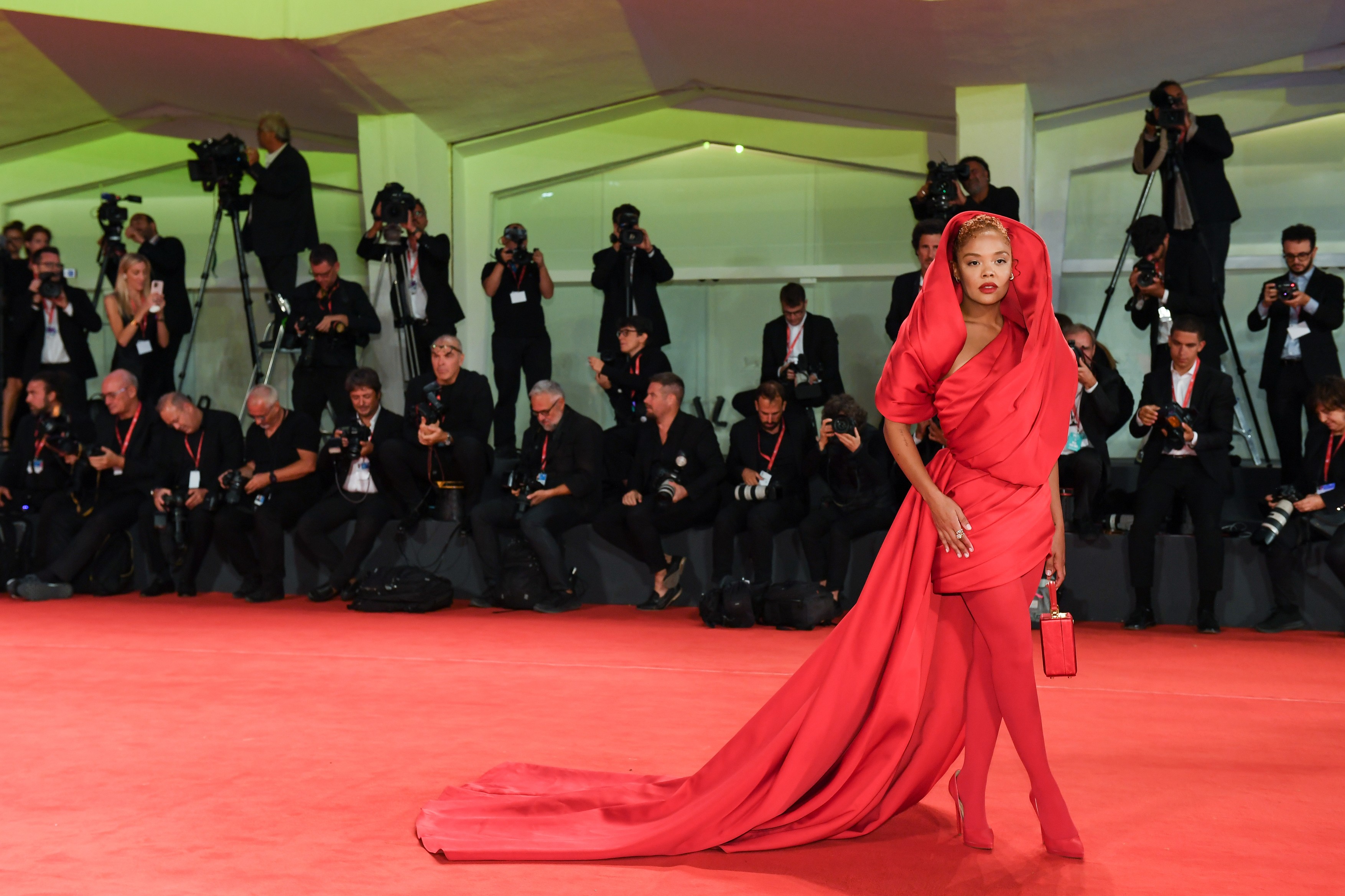American actress Tessa Thompson at the 79 Venice