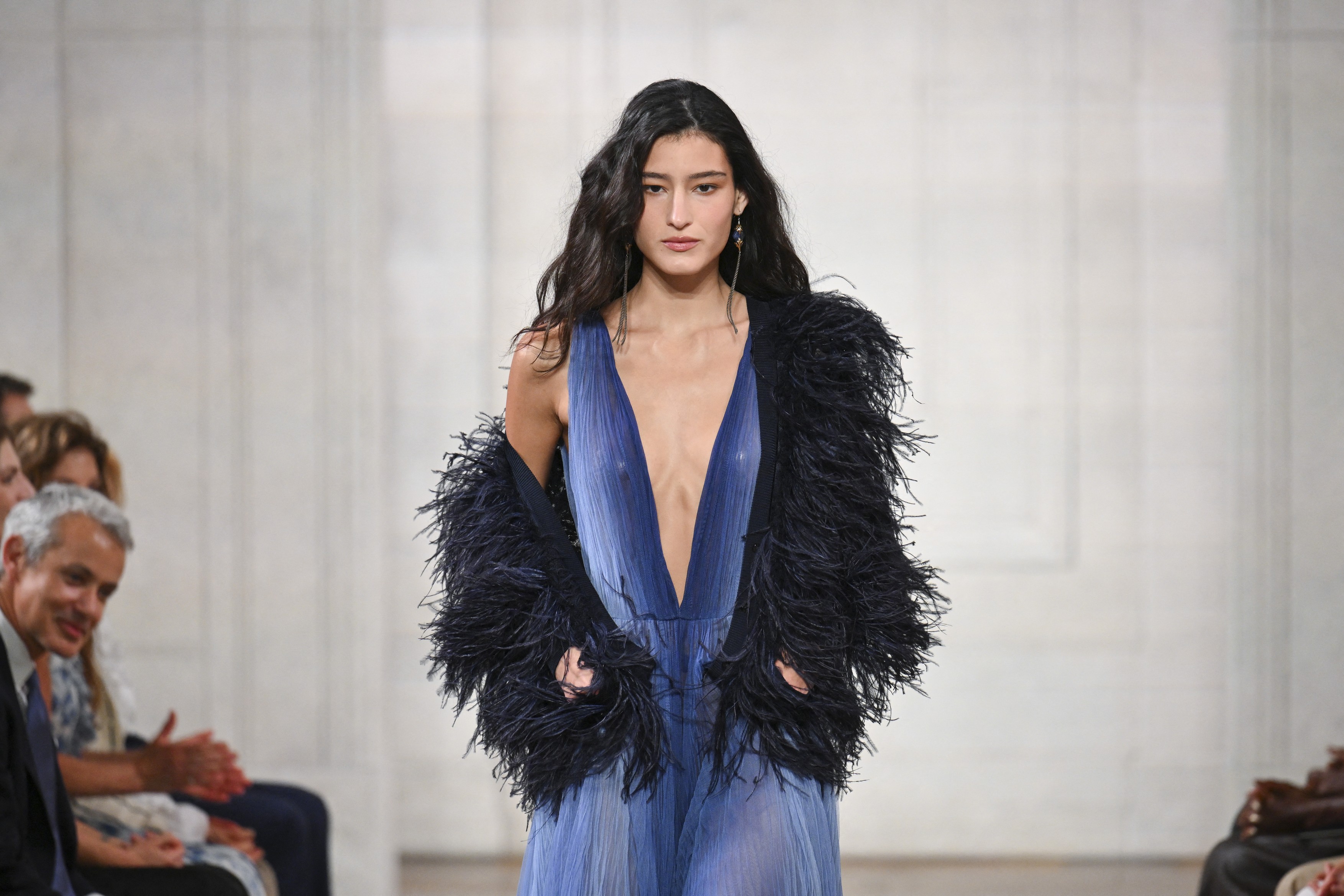 A model walks the runway during the Ralph Lauren Spring 2027