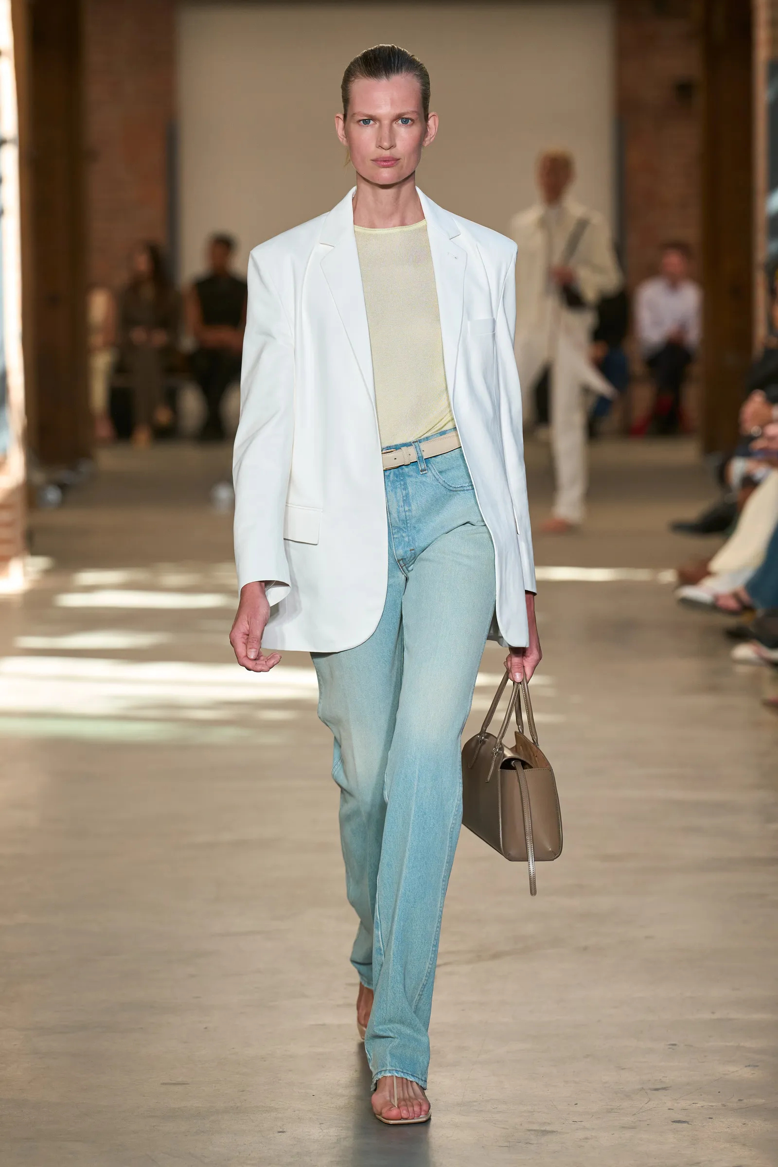 A model walks the runway for the Calvin Klein Collection