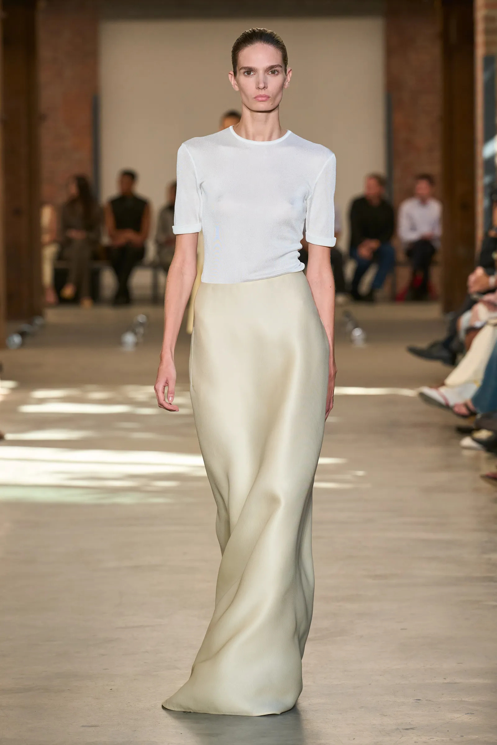 A model walks the runway for the Calvin Klein Collection