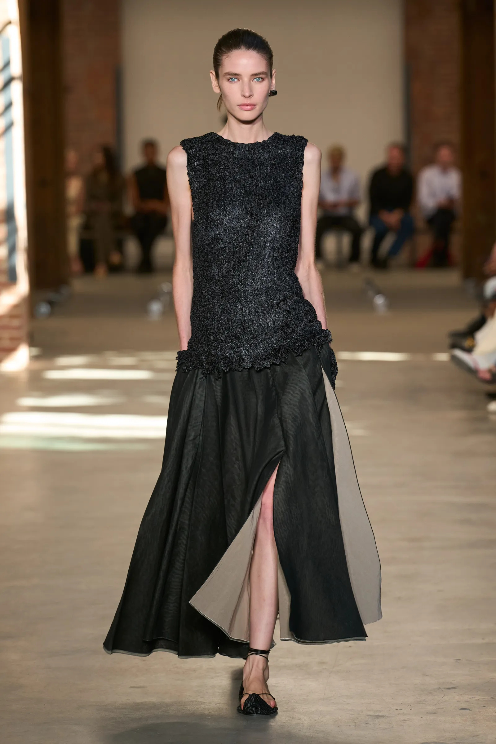 A model walks the runway for the Calvin Klein Collection