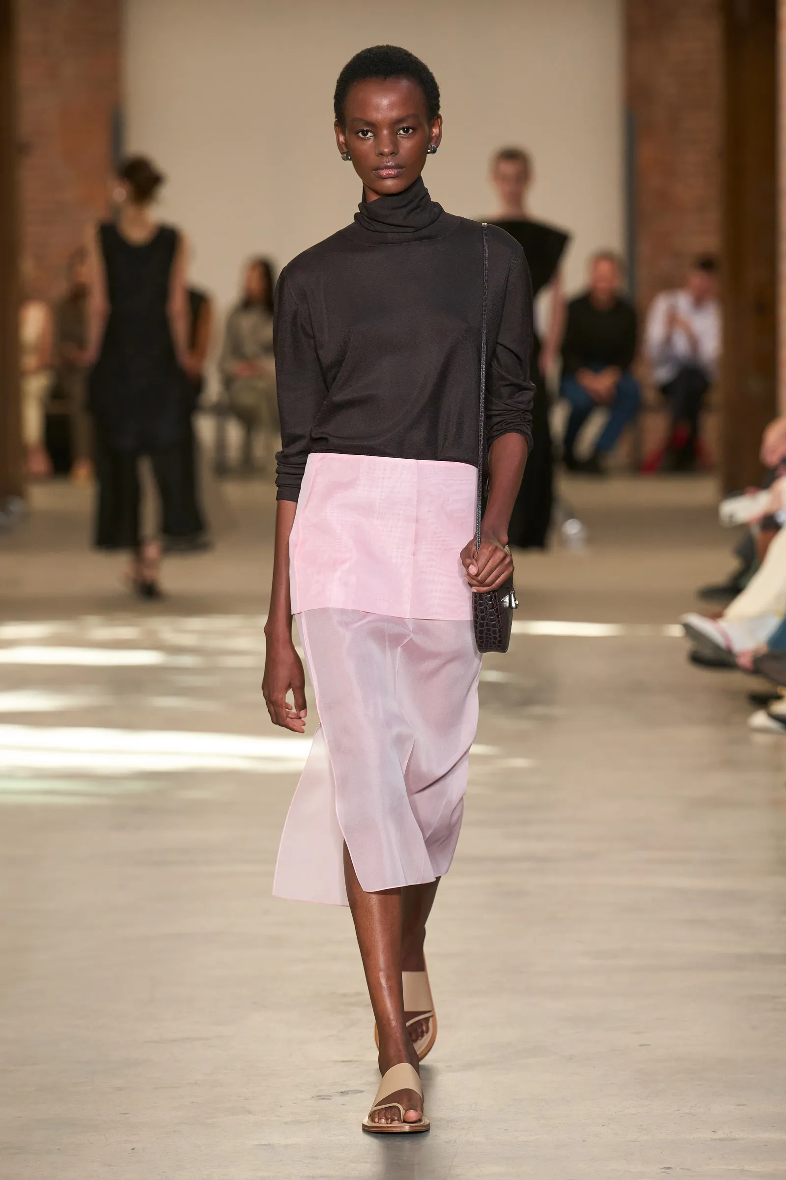 A model walks the runway for the Calvin Klein Collection