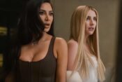 Kim Kardashian and Emma Roberts