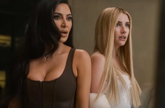 Kim Kardashian and Emma Roberts