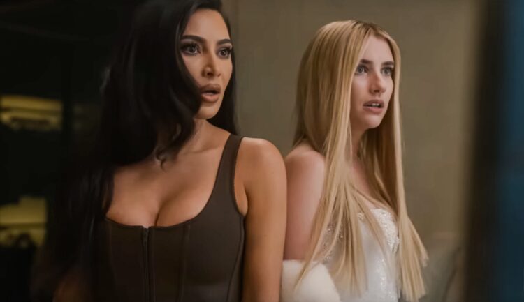 Kim Kardashian and Emma Roberts