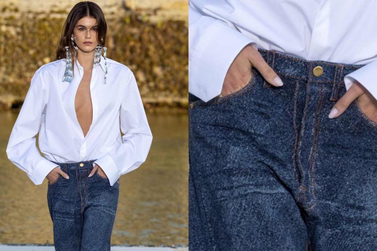 Ne, ove Valentino farmerke nisu napravljene od džinsa. Uveličana fotka otkriva pravo modno umeće