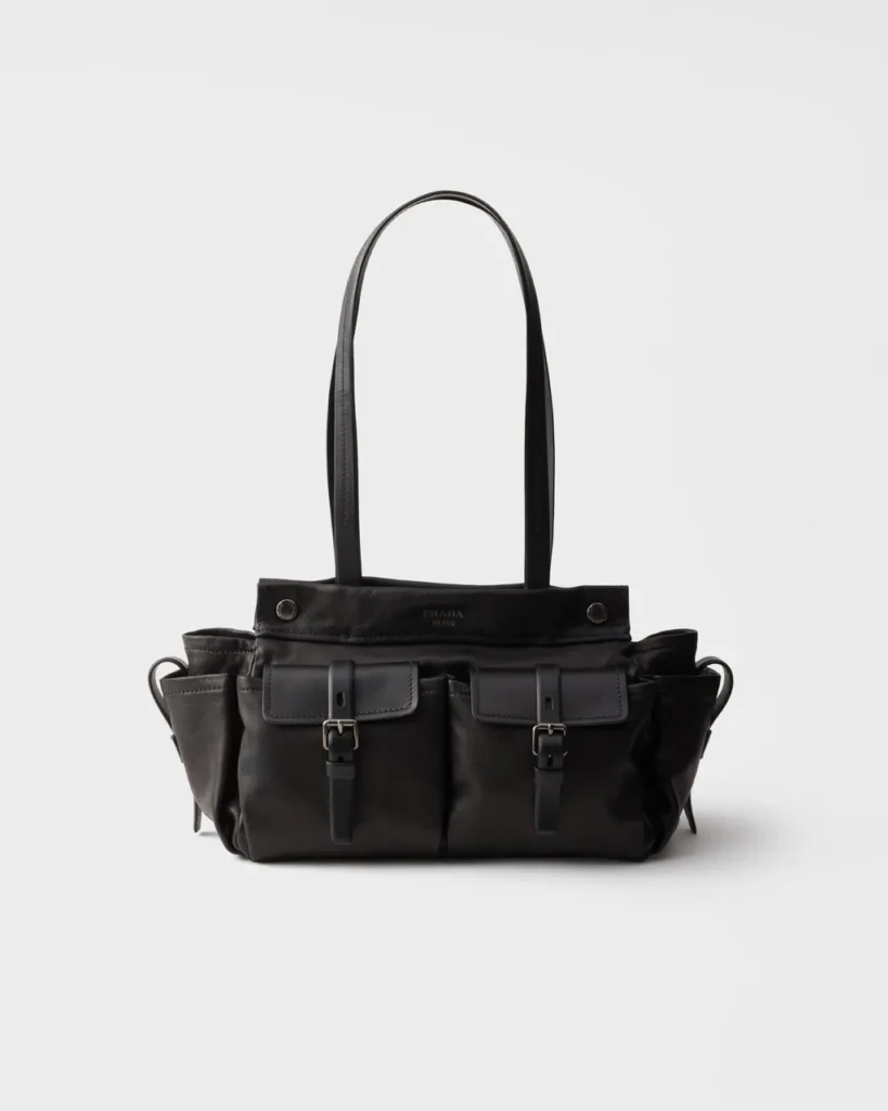 Prada Prada Route Medium Leather Tote Bag Black
